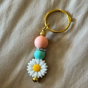 Floral Keychain with Colorful Beads